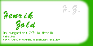 henrik zold business card